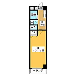 POPOLARE 1Kの間取図画像