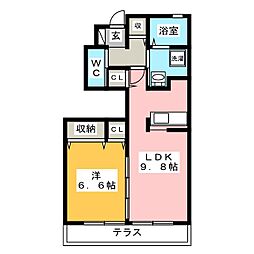 エルメゾンNEXT 1LDKの間取図画像
