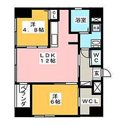 AZMOND 2LDKの間取図画像