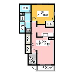 ヴィオラ 1LDKの間取図画像