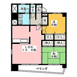 MaisondeMiyabi 2LDKの間取図画像