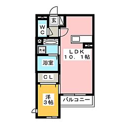 エクセレント33 1LDKの間取図画像