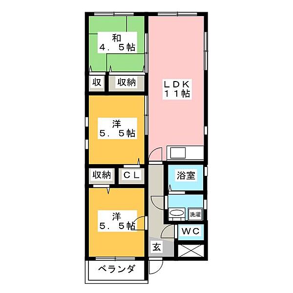 ｋ－house壱番館 ｜岐阜県大垣市犬ヶ渕町(賃貸マンション3LDK・3階・58.32㎡)の写真 その2