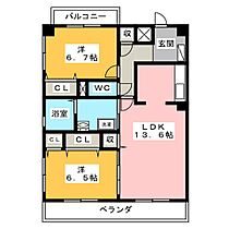 バロックＡＺ  ｜ 岐阜県大垣市大井２丁目（賃貸マンション2LDK・1階・65.20㎡） その2