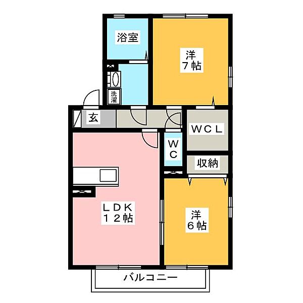 セジュール直江　B棟 ｜岐阜県大垣市直江町(賃貸アパート2LDK・1階・59.54㎡)の写真 その2