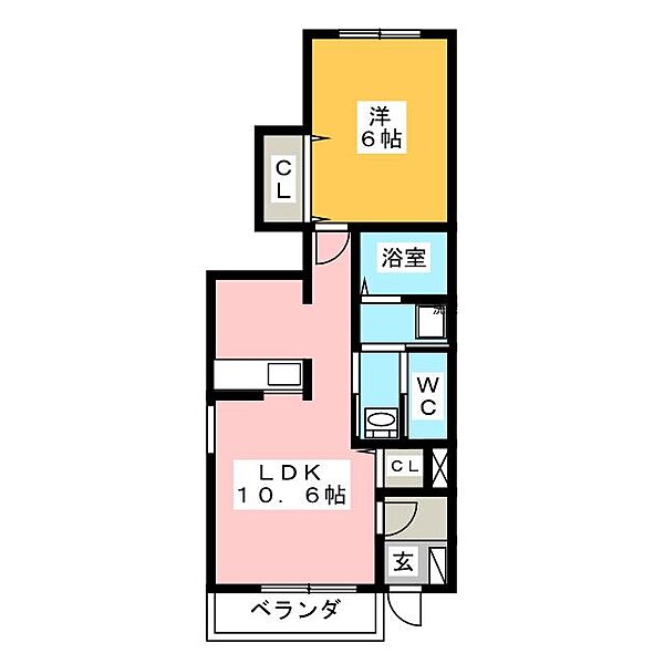 ソレアードII ｜岐阜県大垣市本今町(賃貸アパート1LDK・1階・40.06㎡)の写真 その2