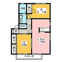 サンピア杭瀬　B棟  ｜ 岐阜県大垣市割田１丁目（賃貸アパート2LDK・1階・57.54㎡） その2