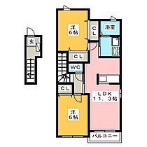 サン・フィット  ｜ 岐阜県大垣市桧町（賃貸アパート2LDK・2階・58.48㎡） その2