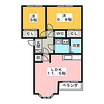 メゾン・ド・ファミーユ  ｜ 岐阜県大垣市木戸町（賃貸アパート2LDK・2階・53.75㎡） その2