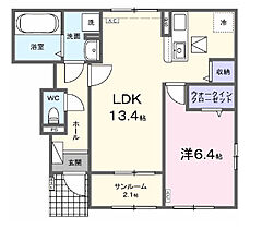 サファイア 102 ｜ 岐阜県大垣市横曽根３丁目256番地2（賃貸アパート1LDK・1階・50.87㎡） その2