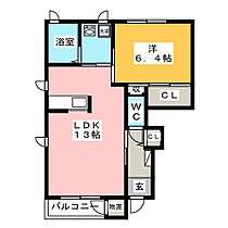 ファインプレイス羽衣  ｜ 岐阜県大垣市羽衣町８丁目（賃貸アパート1LDK・1階・45.89㎡） その2