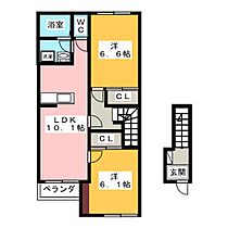 ハイムツースリー  ｜ 岐阜県養老郡養老町明徳（賃貸アパート2LDK・2階・58.68㎡） その2