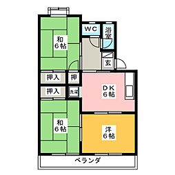 プレアール大垣東前 3DKの間取図画像