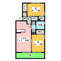 メゾン・ド・ラ・フェルテ 2LDKの間取図画像