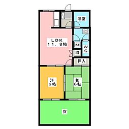 パストラーレ 2LDKの間取図画像