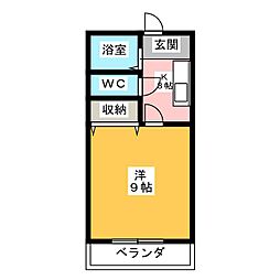 ナイスコート25 1Kの間取図画像