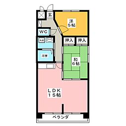 パークサイドHONDA 2LDKの間取図画像