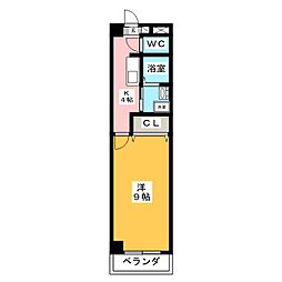 ラフィーネシャラ 1Kの間取図画像