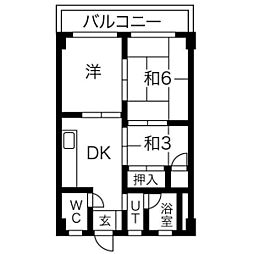 説田ビル 1LDKの間取図画像