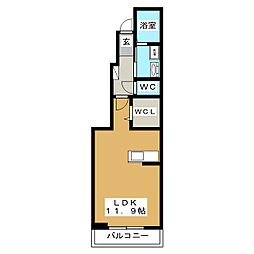 ベルフィオーレA ワンルームの間取図画像