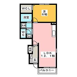 プラシードイレブン 1LDKの間取図画像