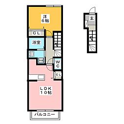 コンフォート 1LDKの間取図画像
