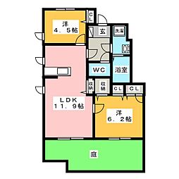 フォーリーブスD 2LDKの間取図画像