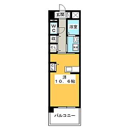 イーストアヴェニュー ワンルームの間取図画像