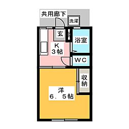 コーポ北島 1Kの間取図画像