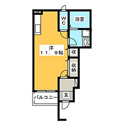 フォース・フィールド 1Kの間取図画像