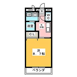 グレイス大井1 1Kの間取図画像