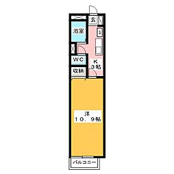 アポロタウン鶴見 1Kの間取図画像
