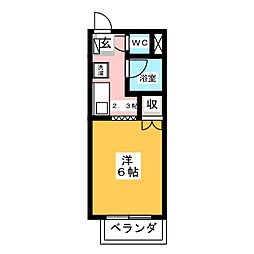 サープラスワンハウスロイヤル山田 1Kの間取図画像