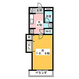 アドラブール丸の内 1Kの間取図画像