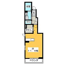 ロジュマンH ワンルームの間取図画像