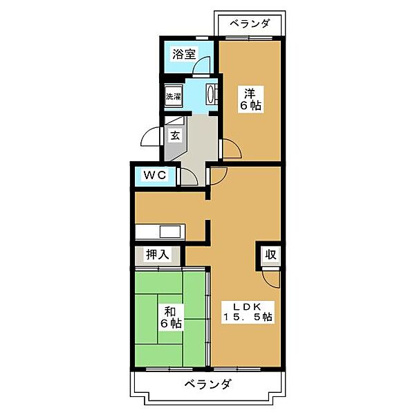 プレミール花岡 ｜岐阜県大垣市昼飯町(賃貸マンション2LDK・3階・60.54㎡)の写真 その2