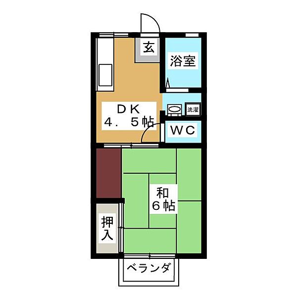 パナハイツ一光 ｜岐阜県大垣市室村町１丁目(賃貸アパート1DK・1階・27.08㎡)の写真 その2