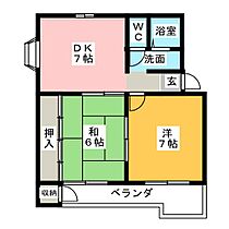 コーポハナイ  ｜ 岐阜県大垣市宿地町（賃貸マンション2DK・2階・43.53㎡） その2