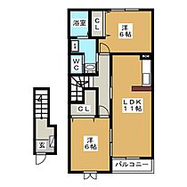 アクア　B  ｜ 岐阜県不破郡垂井町清水１丁目（賃貸アパート2LDK・2階・57.02㎡） その2