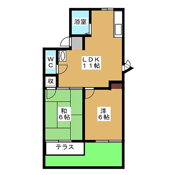 プロミネンスＴＡＫＡＧＩ ｜岐阜県不破郡垂井町綾戸(賃貸アパート2LDK・1階・43.74㎡)の写真 その2