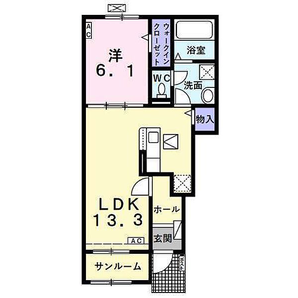 フィオーレ笠木　A 102｜岐阜県大垣市笠木町(賃貸アパート1LDK・1階・50.01㎡)の写真 その2