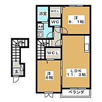 サウスガーデンＫ  ｜ 岐阜県大垣市昼飯町（賃貸アパート2LDK・2階・57.63㎡） その2