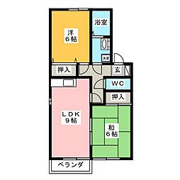 プラムコート 2DKの間取図画像