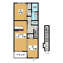 マロン2B 2LDKの間取図画像