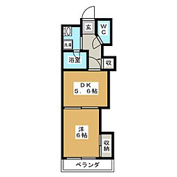 LaVille 1DKの間取図画像