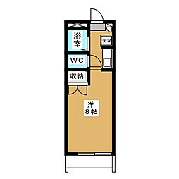 タウニィナカガワC ワンルームの間取図画像