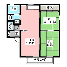 カサベルデ 2LDKの間取図画像