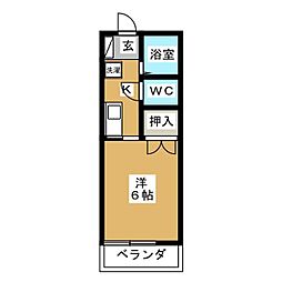 クラスターサウス 1Kの間取図画像
