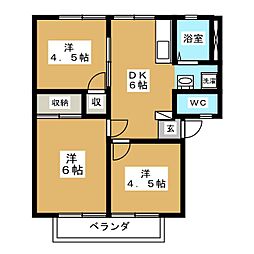 DreamForest楽田 3DKの間取図画像