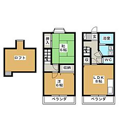 ウッドフィールド 2SLDKの間取図画像